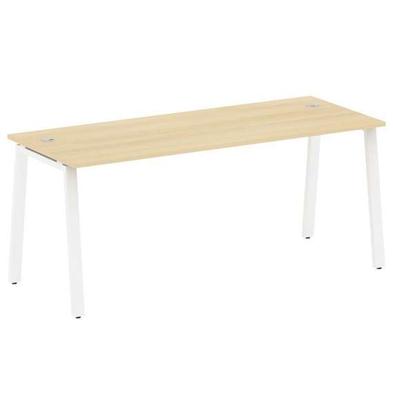Metal System Стол письменный на А-образном м/к БА.СП-5 Акация Лорка/Металл Белый 1800*720*750