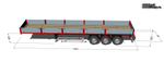 3-axle flatbed semi-trailer in scale 1/14