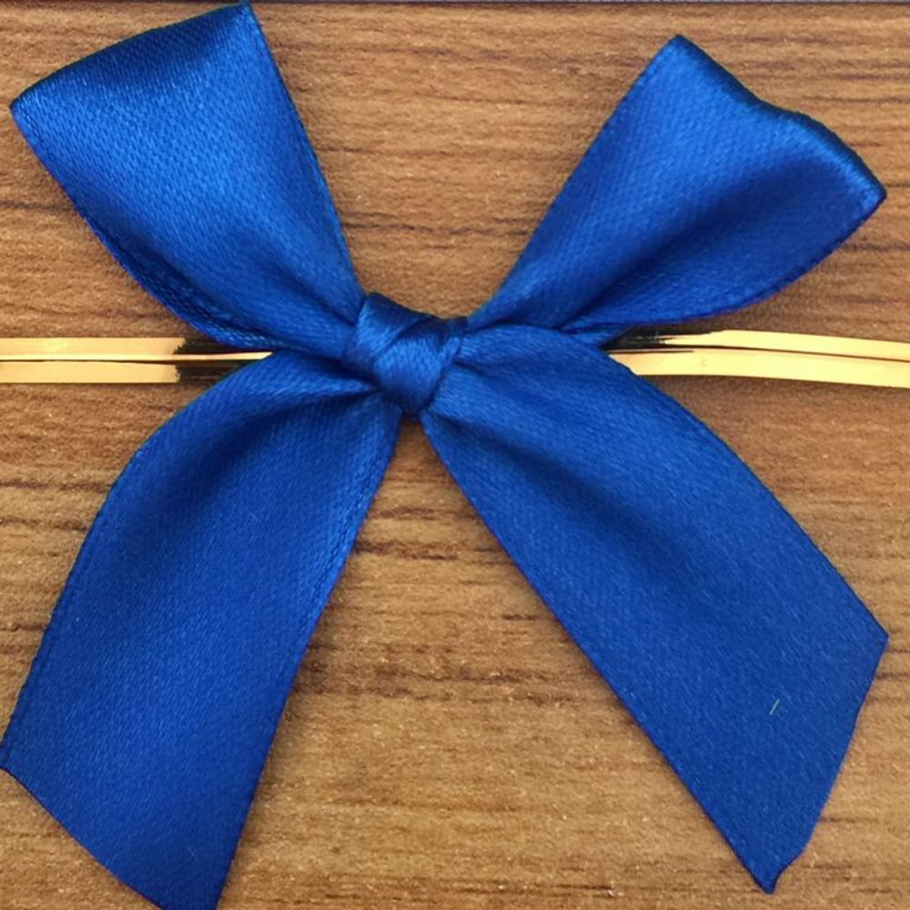 Твист лента с бантиком (синий, 8 см) 50 шт