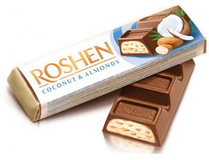 ШОКОЛАД ROSHEN CHOCOLATE С КОКОС И МИНДАЛЬЕМ 38ГР