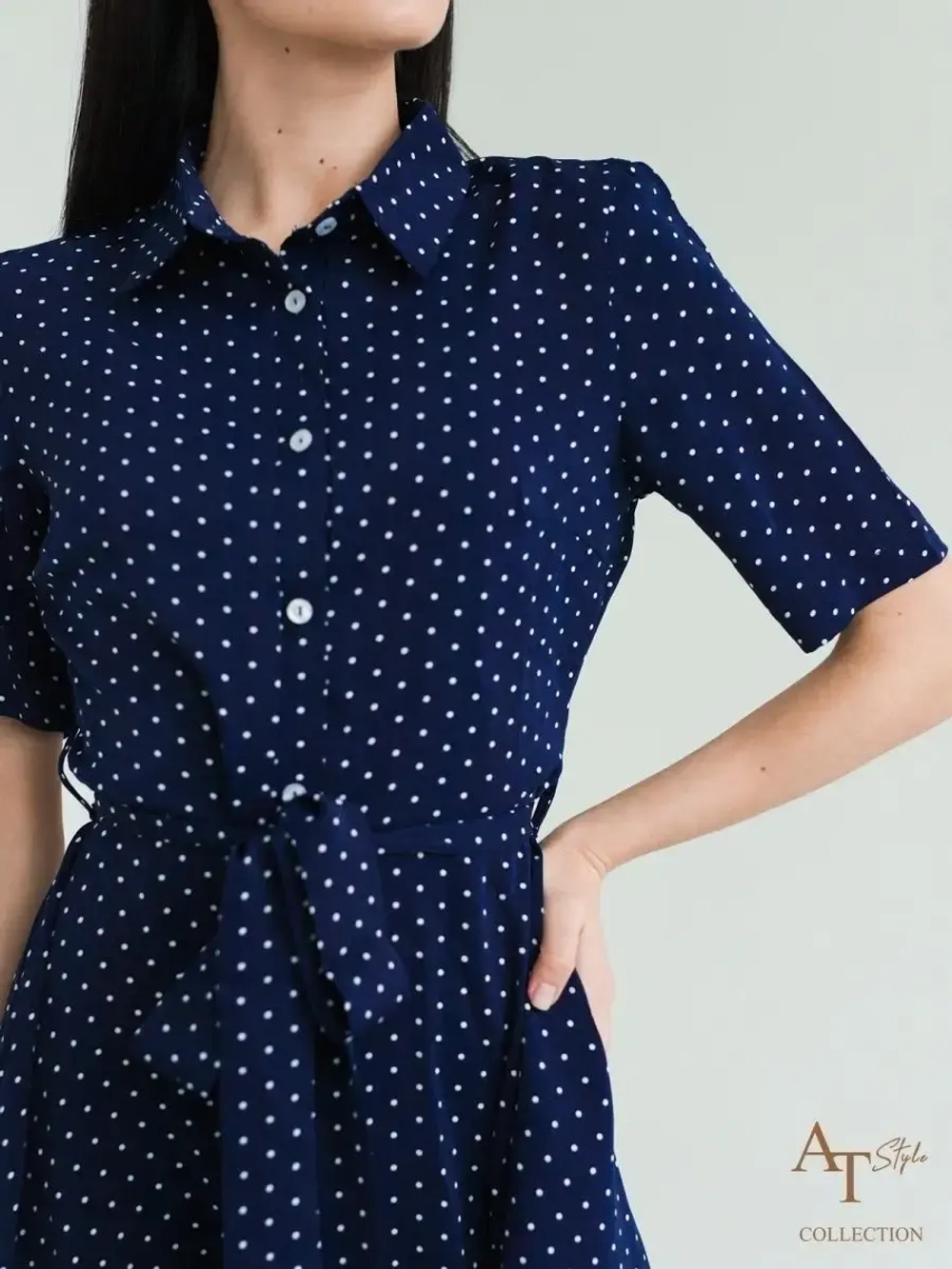 Платье женское летнее в горошек длинное