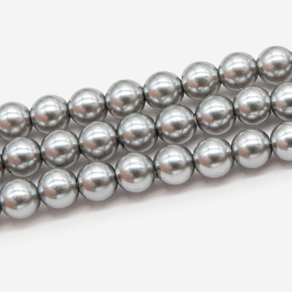 Хрустальный жемчуг, оттенок "Пепельная дымка", шар 8мм