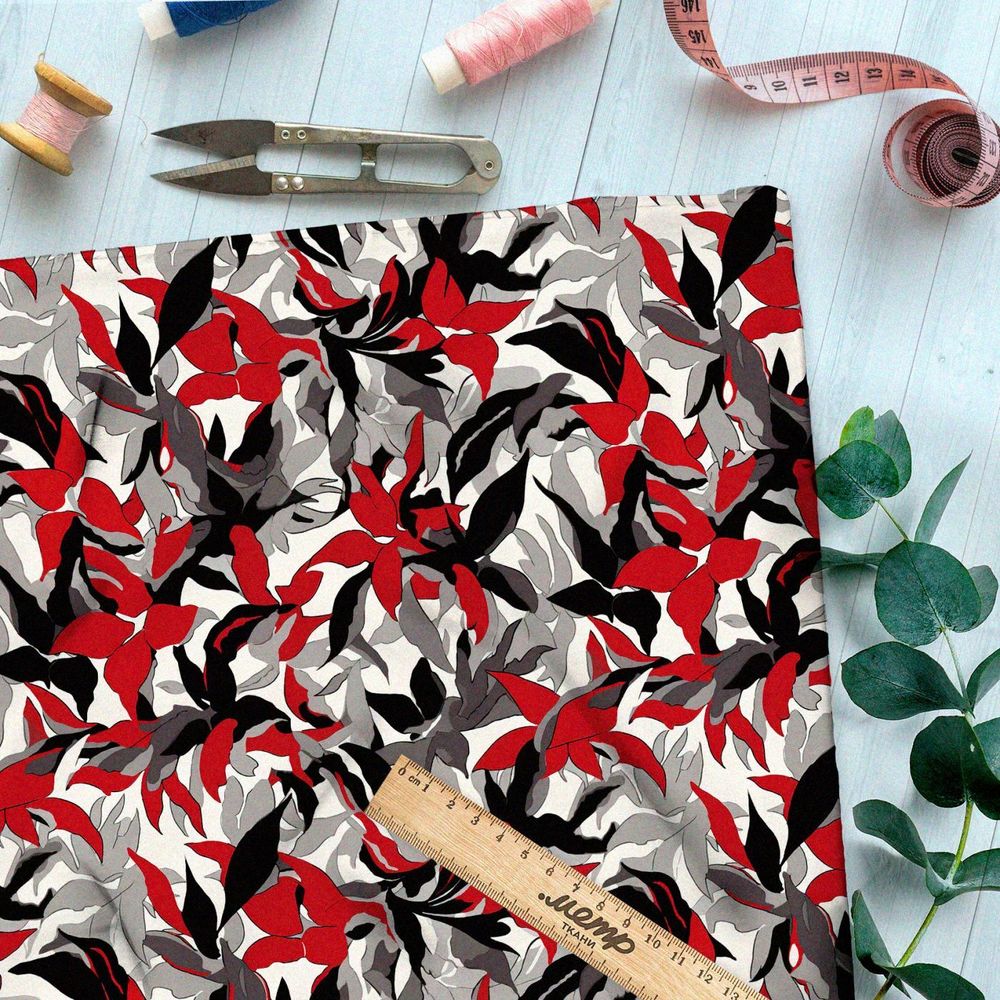 Ткань премиум шелк искусственный Армани экзотический узор