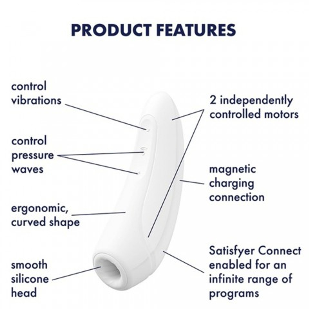 Вакуумный клиторальный стимулятор Satisfyer Curvy 1+ (белый)