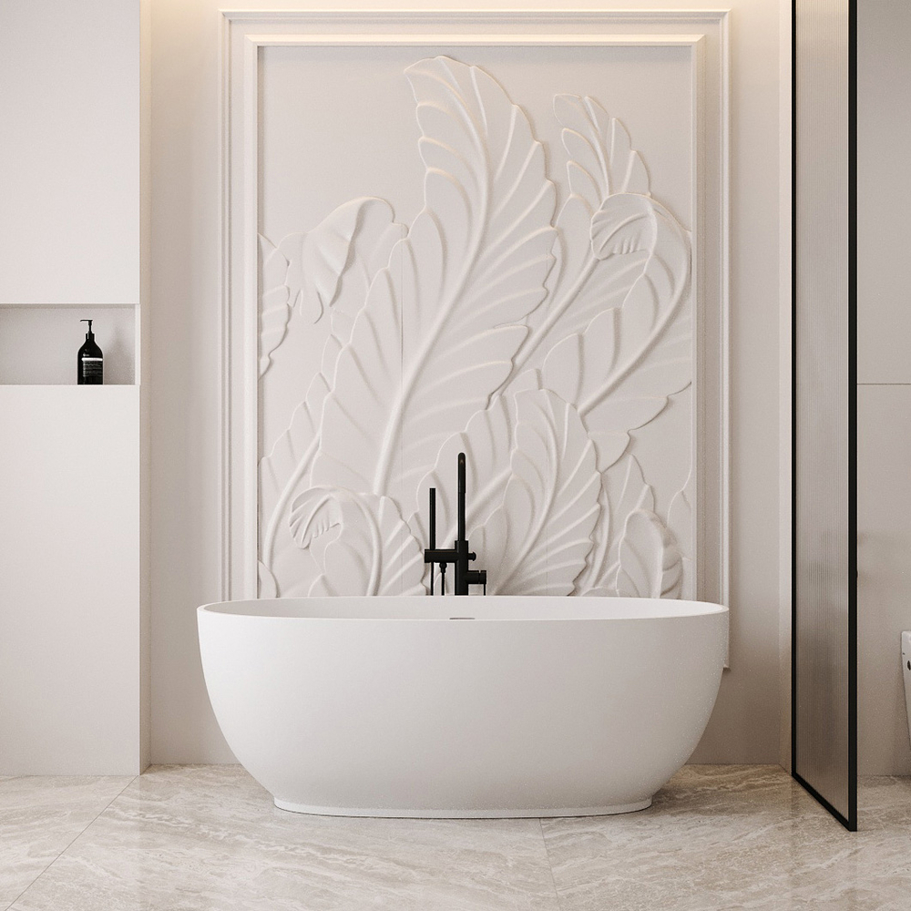 Ванна из искусственного камня ABBER Stein AS9641-1.4 белая матовая