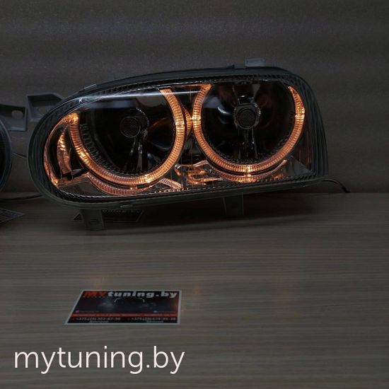 Передние фары angel eyes chrome для Volkswagen Golf 3