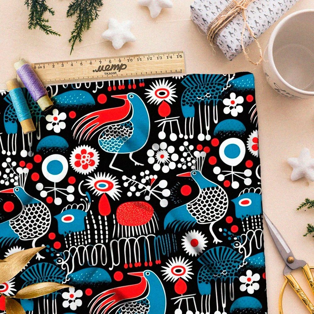 Ткань Барби былинные птицы