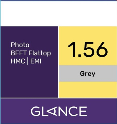 Линза для очков Glance 1.56 Bifocal FT PHOTOGREY HMC/EMI