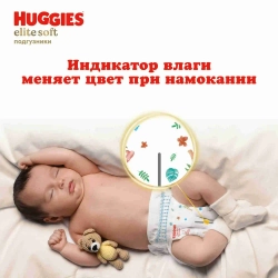 Детские подгузники Huggies Elite Soft размер 4 54 шт. 8-14 кг.