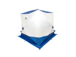 Палатка зимняя куб СЛЕДОПЫТ, 2,15х2,15 м, S по полу 4,6 кв.м, 3 слоя, цв. синий/белый