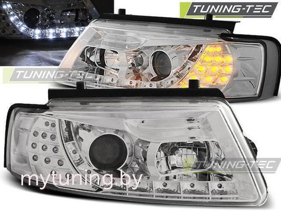 Передние фары VW Passat B5 daylight chrome