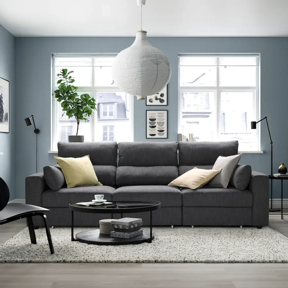 3-местный диван - IKEA ESKILSTUNA/ЭСКИЛЬСТУНА ИКЕА, 100х109х268 см, темно-серый