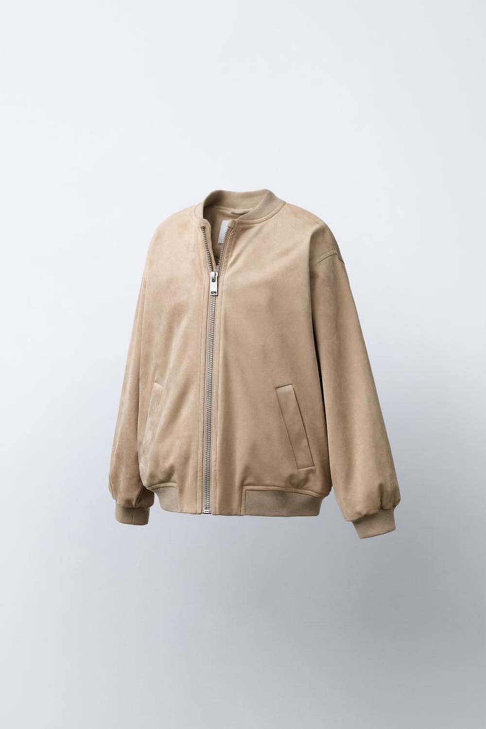 ZARA КУРТКА-БОМБЕР, СВЕТЛО-БЕЖЕВЫЙ