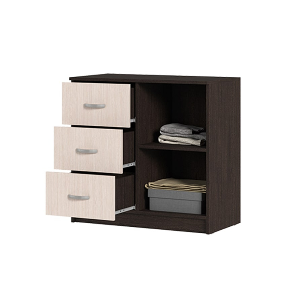 Басса (Бася) КМ 553-М Комод 3 ящика и створка Венге / Дуб белфорт