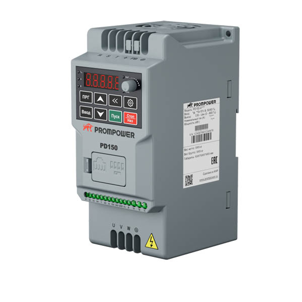 Преобразователь частоты Prompower PD150-A4015B, 380B, 4/6А, 1,5/2,2кВт