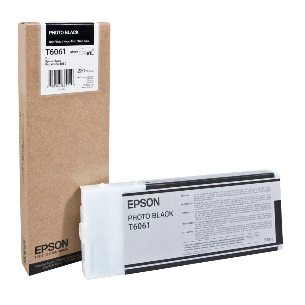 Картридж EPSON T6061 (C13T606100) для Stylus Pro 4800/4880 черный фото (220 мл.)
