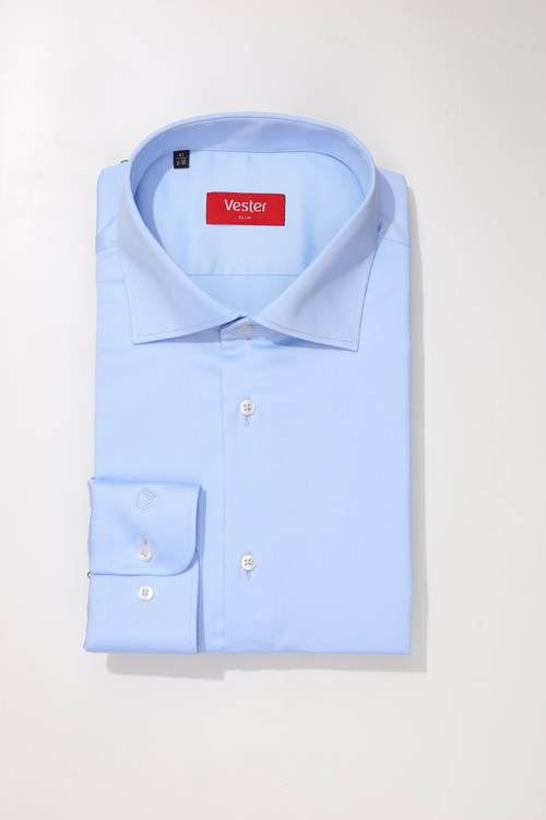 Сорочка мужская VESTER длинный рукав, цвет голубой, бамбук 515182 08