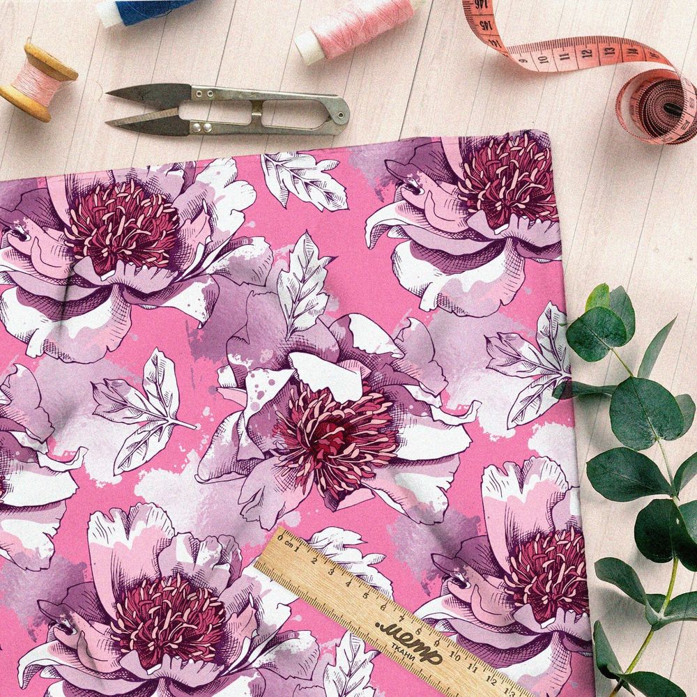 Ткань барби раскрывшиеся цветы