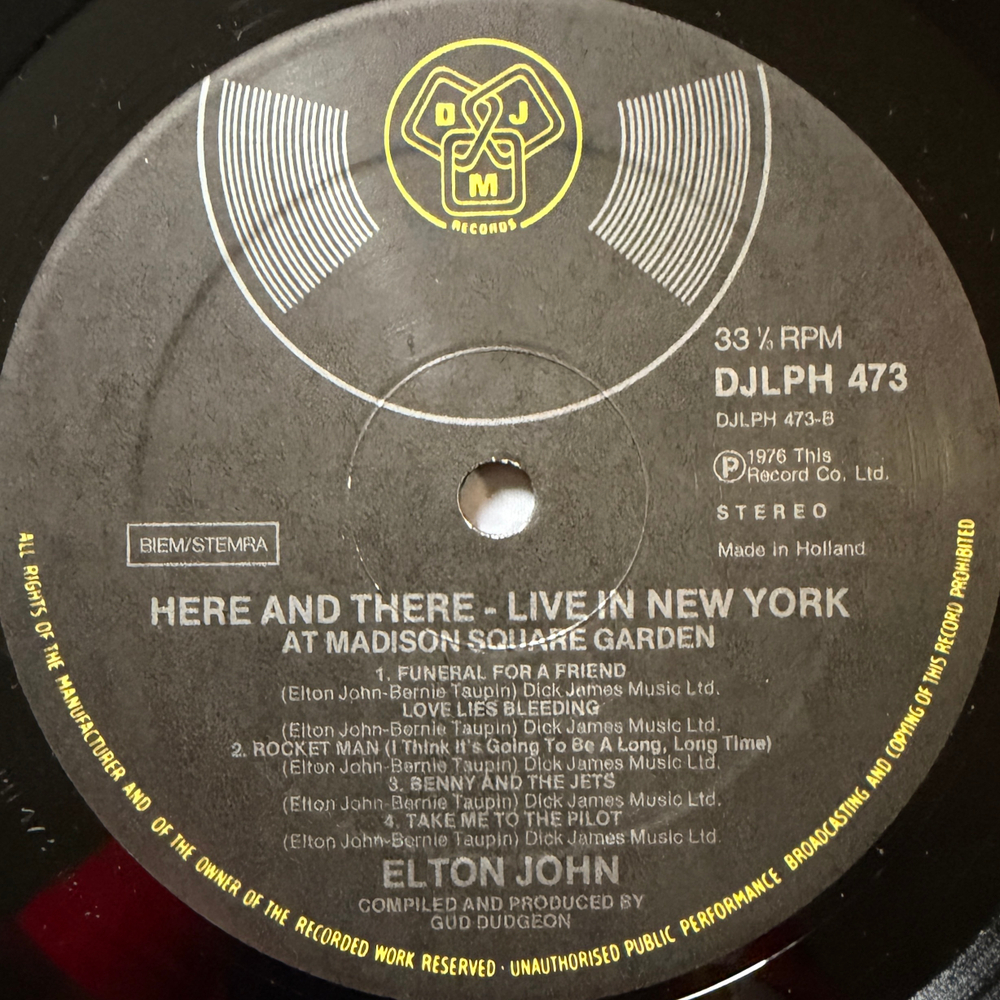 Elton John - Here And There (Голландия 1976г.)