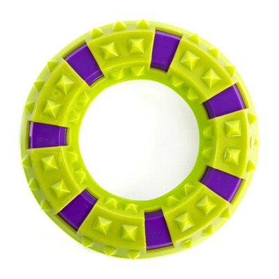 Elitedog игрушка для собак резиновая "рифлёное кольцо", зелёная, l, 17.2х17.2х3см