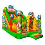 Коммерческий надувной батут "Зверята на горке", 7*4*6 м