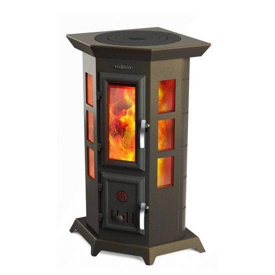 Отопительная печь "ТЕРМОФОР" СТАТИКА КВИНТА (черная бронза)