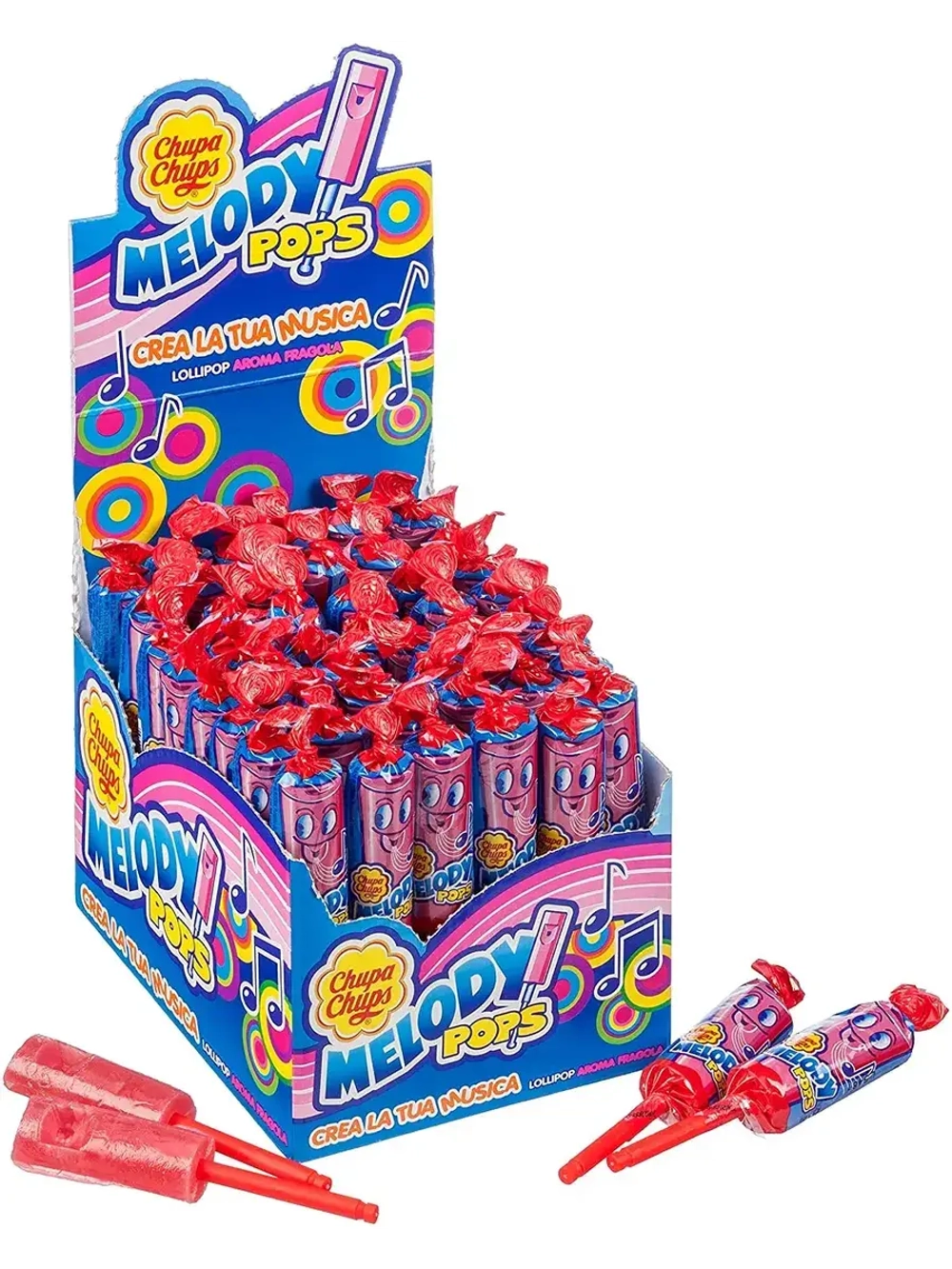 Карамель Chupa Chups Melody Pops со вкусом клубники