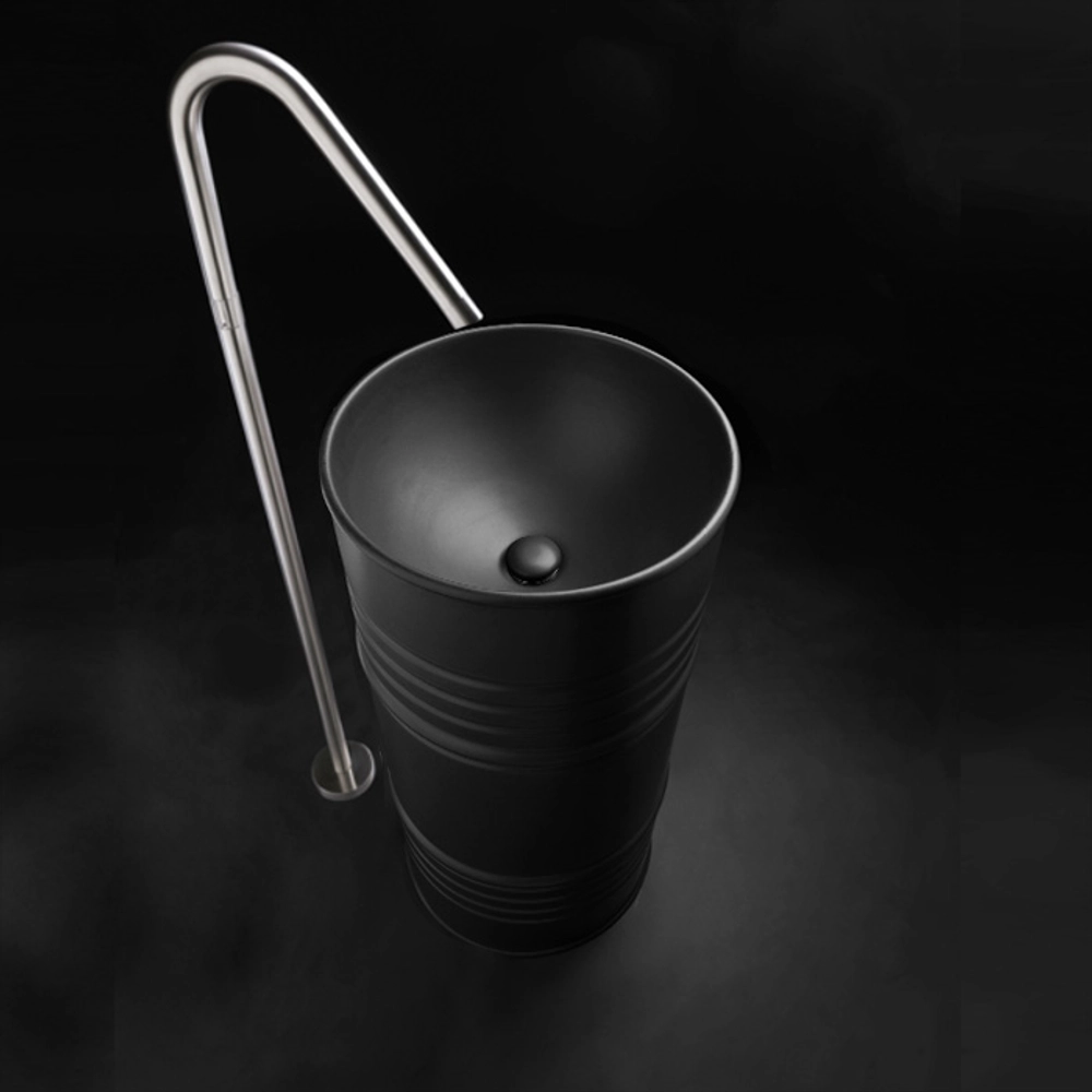 Раковина Kerasan Artwork Barrel 474331 напольная 45 см, цвет черный матовый