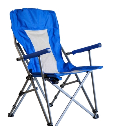 Кресло туристическое складное с подстаканником (синее)