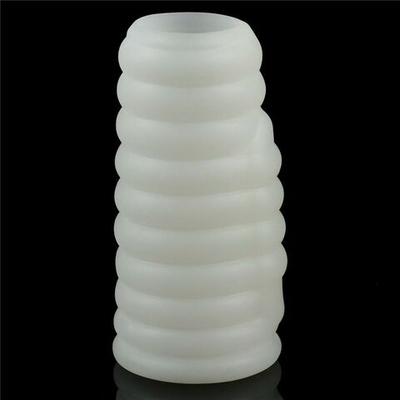 Белая вибронасадка на пенис Knights Ring с ребрышками (Цвет: белый)