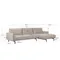 Диван Galene 3-местный с правым шезлонгом, бежевый, 254 см
