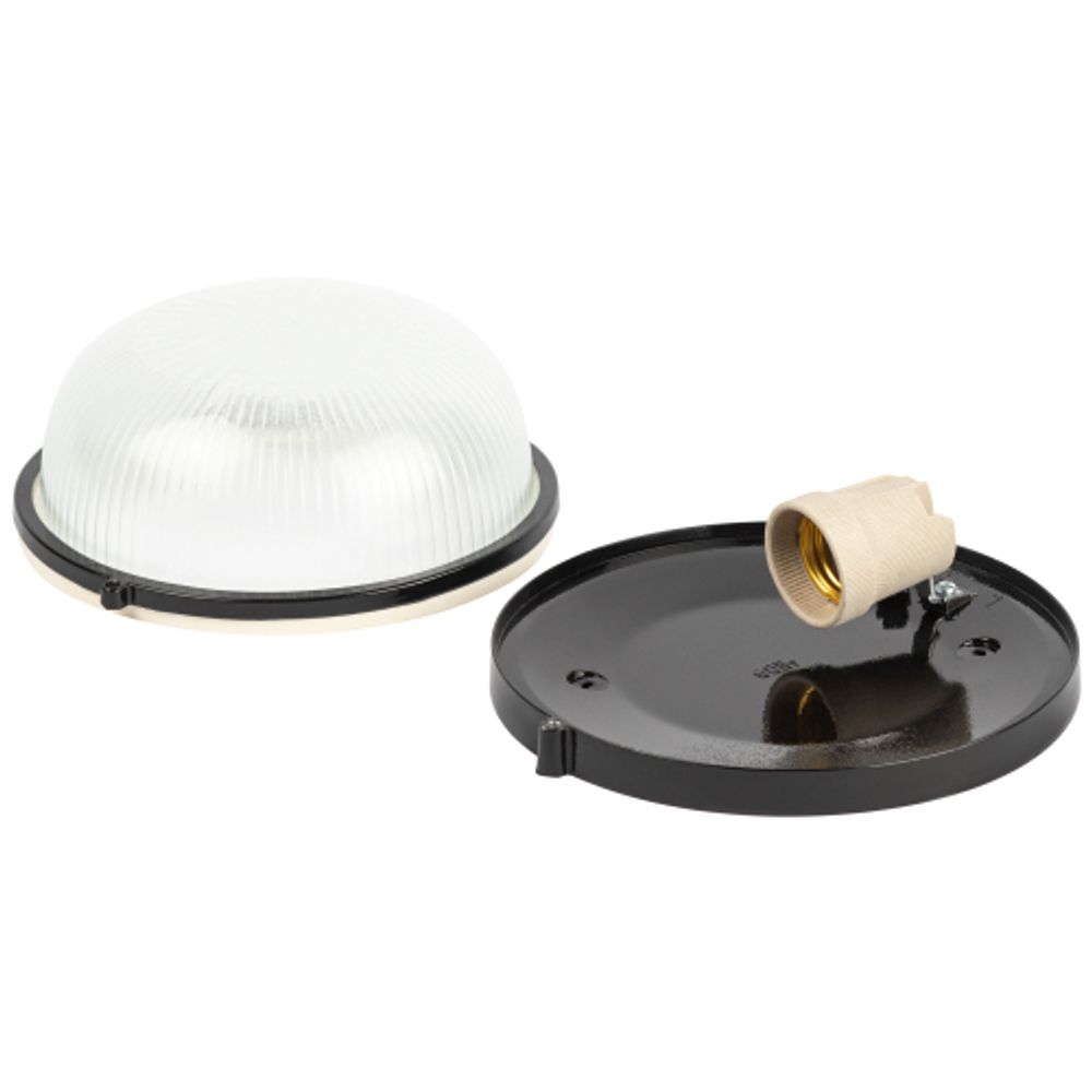 Светильник ЭРА НБП 03-60-001 Акватермо алюминий/стекло IP54 E27 max 60Вт D176 круг черный