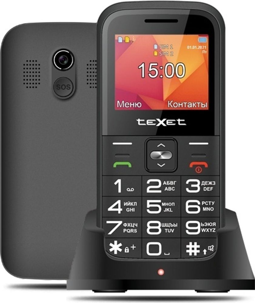 Мобильный телефон teXet TM-B418 черный
