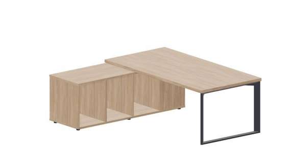 Стол Fortum на опорной сервисной тумбе (левый) 200(+0/15/30)х180х74см