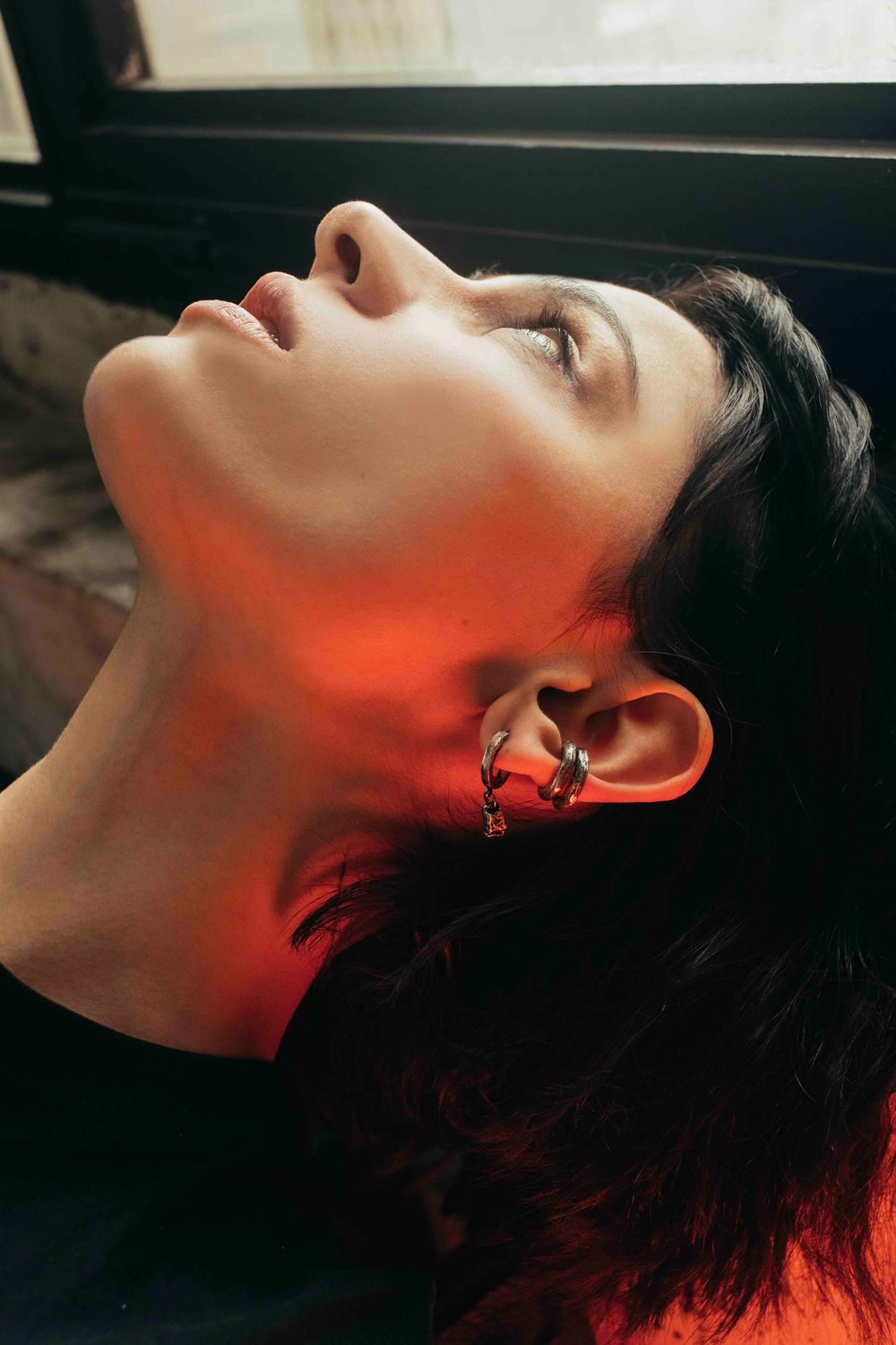 Серьга Rough Jwlry Rock Oxyd темная