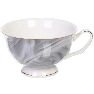 Чайная пара «Поэзия» (кружка 220мл, блюдце,ложка) серая