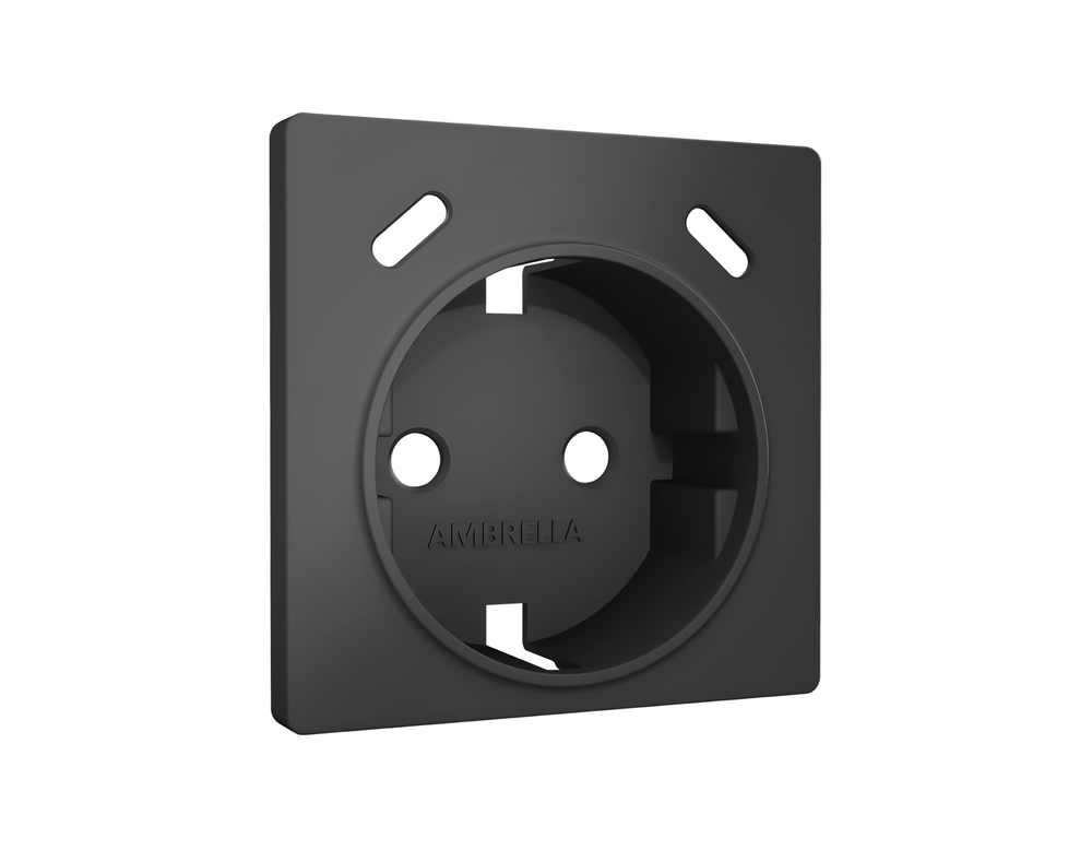 AP9105 Лицевая панель ALFA (Графит мягкое касание) для электрической розетки с/з со шторками 2USB C+C QUANT