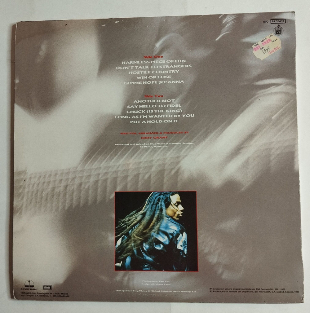 Винтажная виниловая пластинка LP Eddy Grant File Under Rock (Spain 1988)