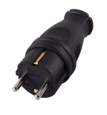 Вилка прямая с/з, каучук IP44 16А 250В Вихрь