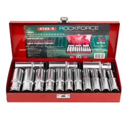Набор головок глубоких 14пр. 1/2''в мет.кейсе RockForce RF-4143-5