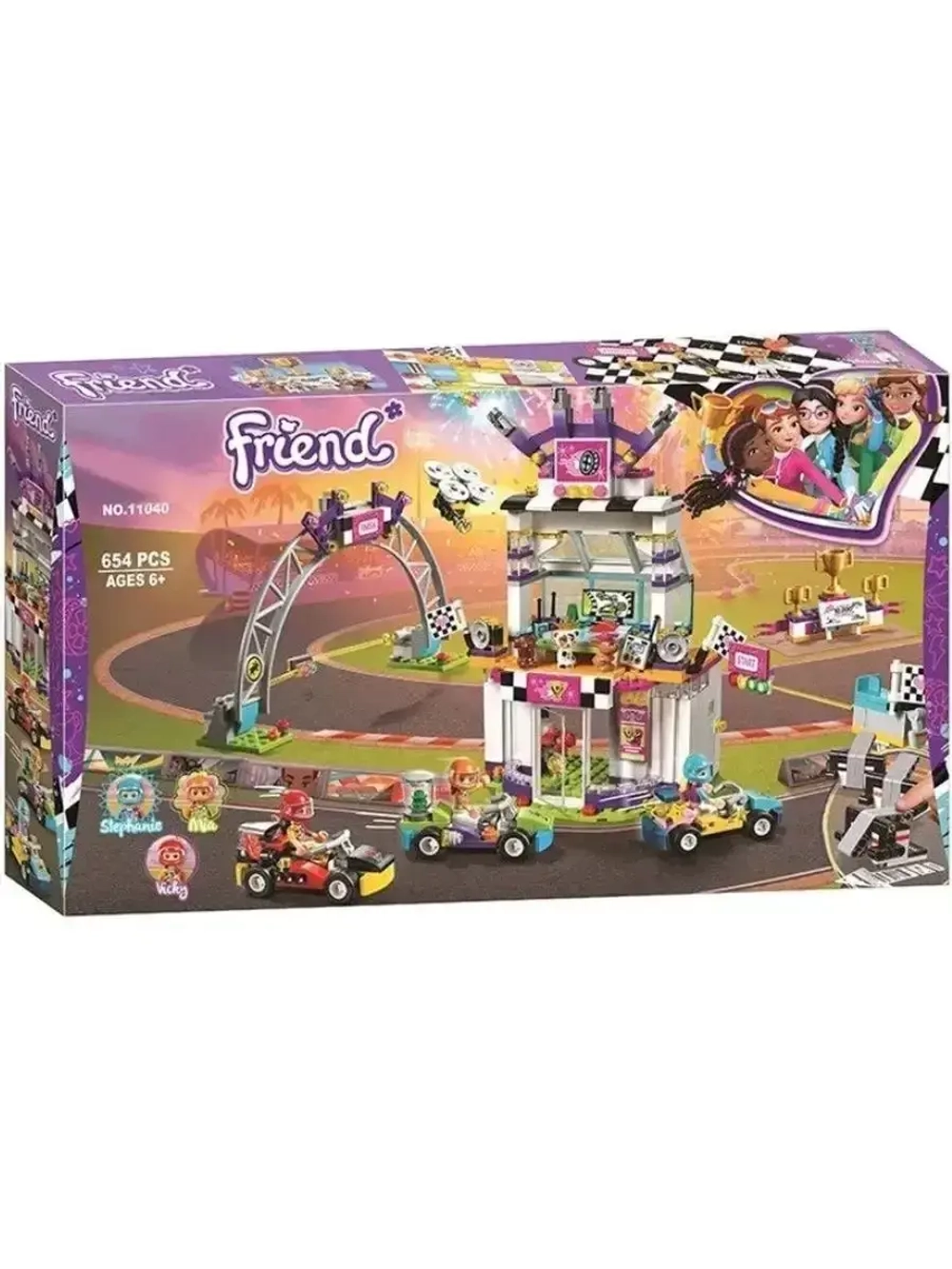 Конструктор для девочек Френдс Большая гонка 654 дет 11040