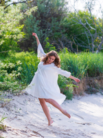 Бохо платье короткое белое