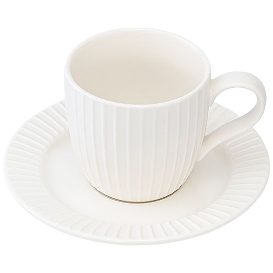 Набор чашек с блюдцами soft ripples, dual glazing, 125 мл, 2 шт.