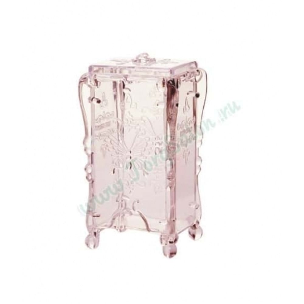 Пластиковый контейнер для безворсовых салфеток (прозрачно-розовый), TNL