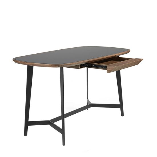 Письменный стол MQ2002DK /3137 орех и черное стекло Испания 