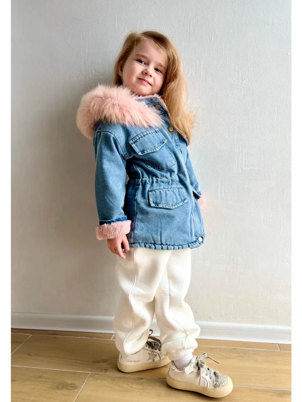 Парка джинсовая с искусственным мехом