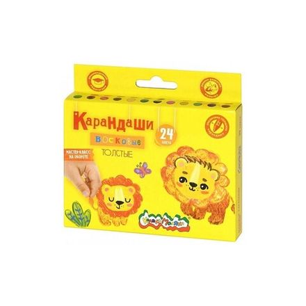 Мелки восковые 24цв. Каляка-Маляка, толстые, картон. уп.