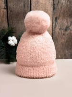 шапка зимняя с помпоном вязаная