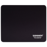 Коврик для мыши SONNEN "BLACK" резина + ткань 220х180х3 мм (5 штук в упаковке)