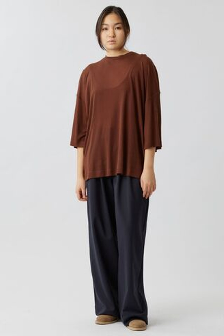 Огромная футболка с кашемиром коричневая